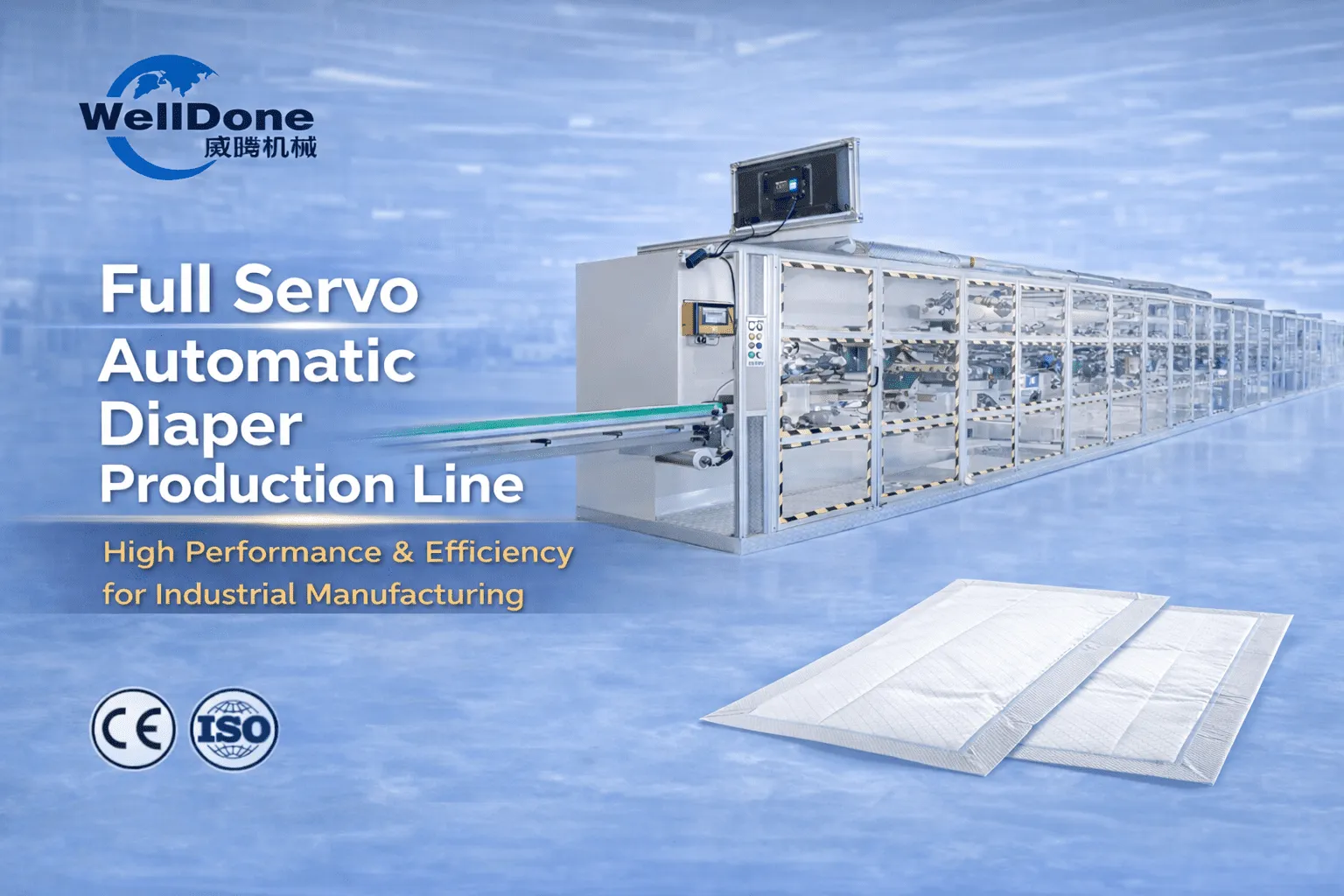 Complete Servo-Controlled Underpad & Pet Training Pad Manufacturing Line