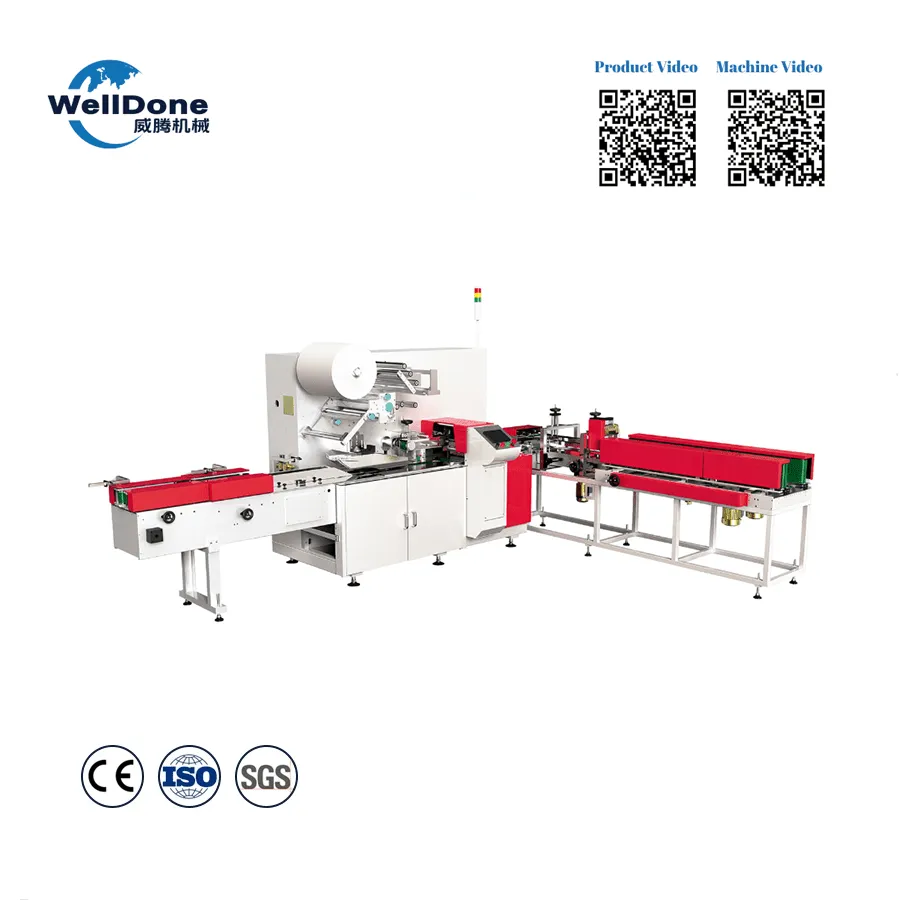 Full Servo Single Roll Toilet Paper Wrapping Machine