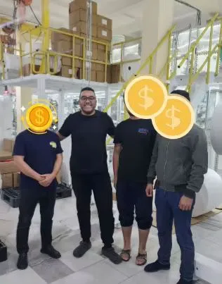 Mostafa supporting customer factory visit for hygiene machinery project in Egypt