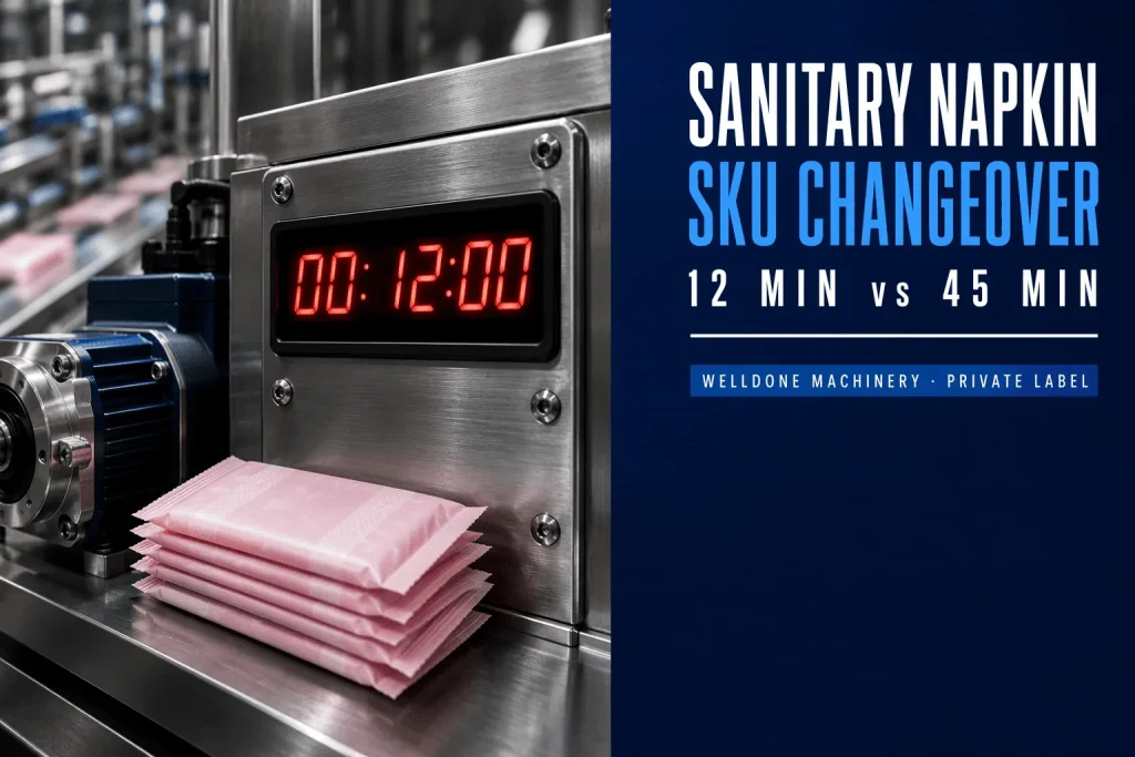 sanitary-napkin-sku-changeover-time-servo-line-welldone-machinery